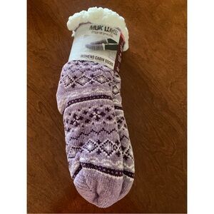 Muk Luks 2-Pair Womens Cabin Socks in Purple (S/M 5-7)